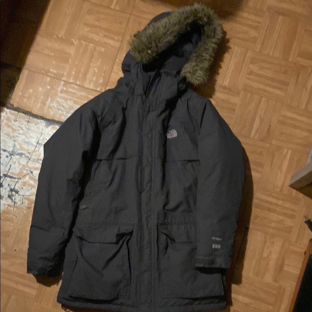 The North Face Black Puffer Jacket with Quilted Texture